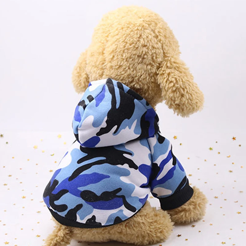 

Dog Clothes Spring Sports Wind Pet Warm Camouflage Pocket Two Feet Sweatshirt Vest For Small Dogs Coat Hoodies Clothing Cat