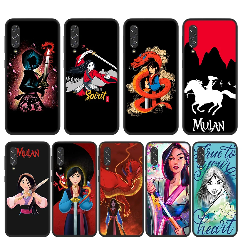 Принцесса Мулан для Samsung Galaxy A90 A80 A70S A60 A50S A40S A30S A20E A10S A2 Core 5G черный мягкий чехол