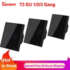 Sonoff TX T3 EU 1 2 3 Gang Wifi переключатель умный дом дистанционное управление настенный сенсорный Таймер светильник переключатель через приложение Ewelink работает с Alexa