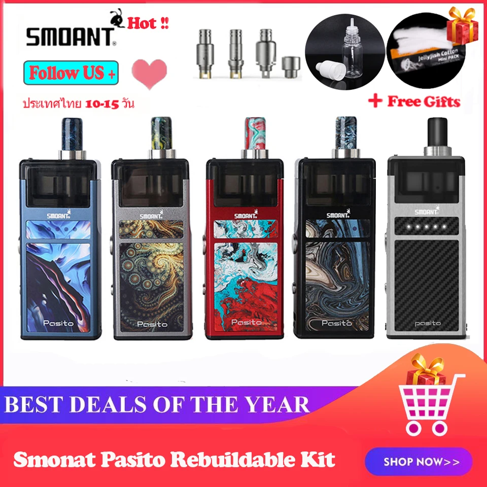 Smoant Pasito стартовый набор Pod Vape ручка 1100 мАч ремонтопригодная pod система 3 мл распылитель MTL DTL Vape комплект vs Orion DNA Jester