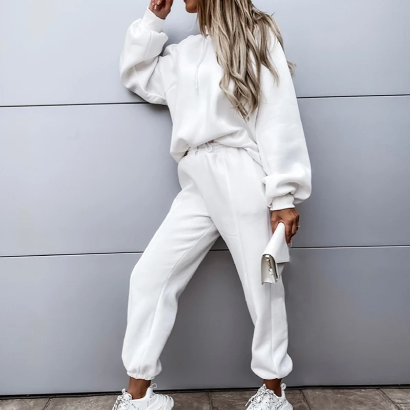 

Women Tracksuit 2 Piece Set Hoodies+Pants Harajuku Sport Suits Casual Sweatshirts Pullover and Trousers Suits Outfits Sportswear