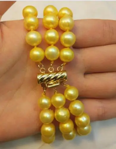 

Hugetrial strands 9-10 мм Золотой жемчужный браслет с южным морем