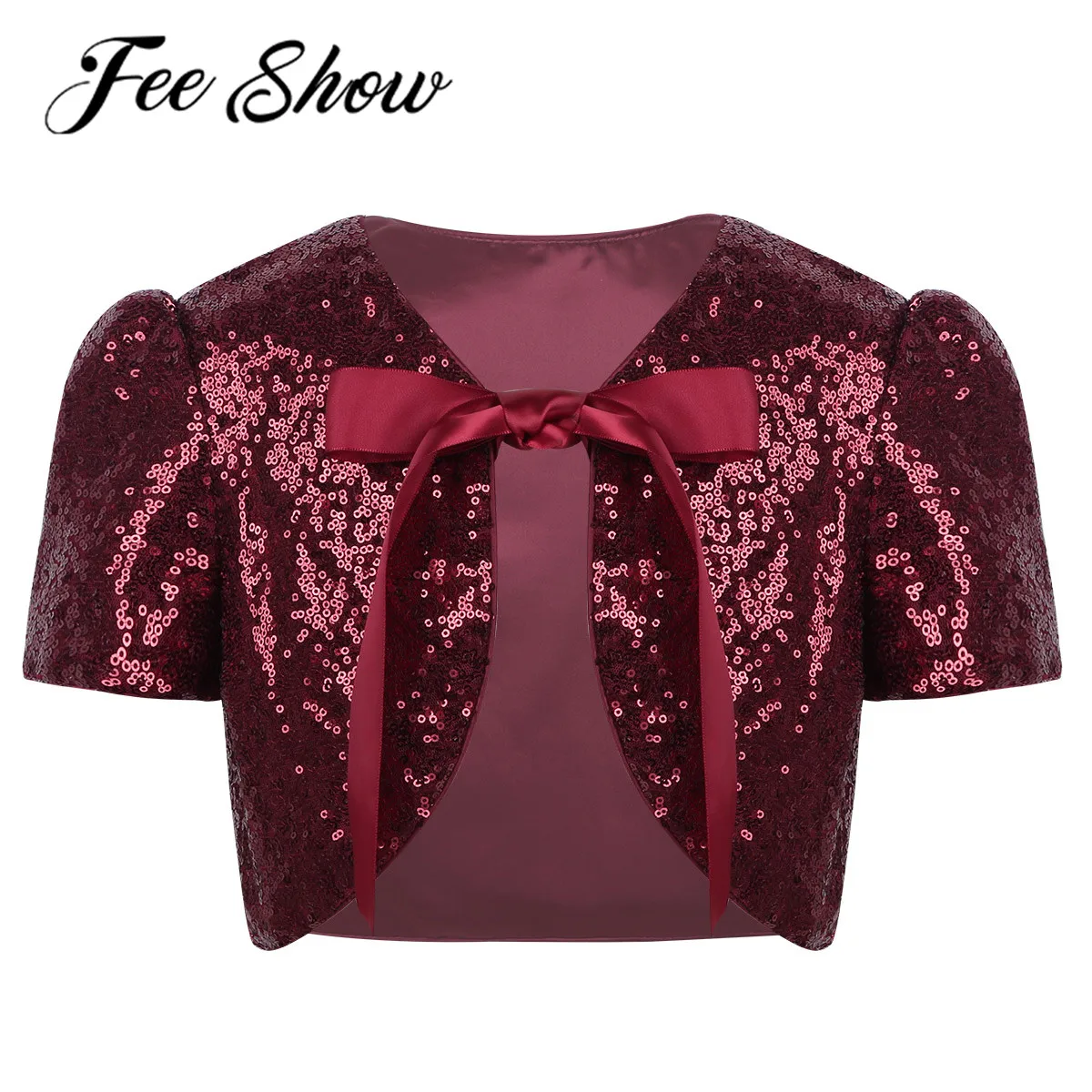 Детский танцевальный топ с блестками для девочек балерина коротким рукавом и