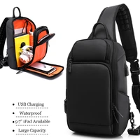 jchensj large capacity mens shoulder bag waterproof headphone hole male chest bag travel school handbags for men
