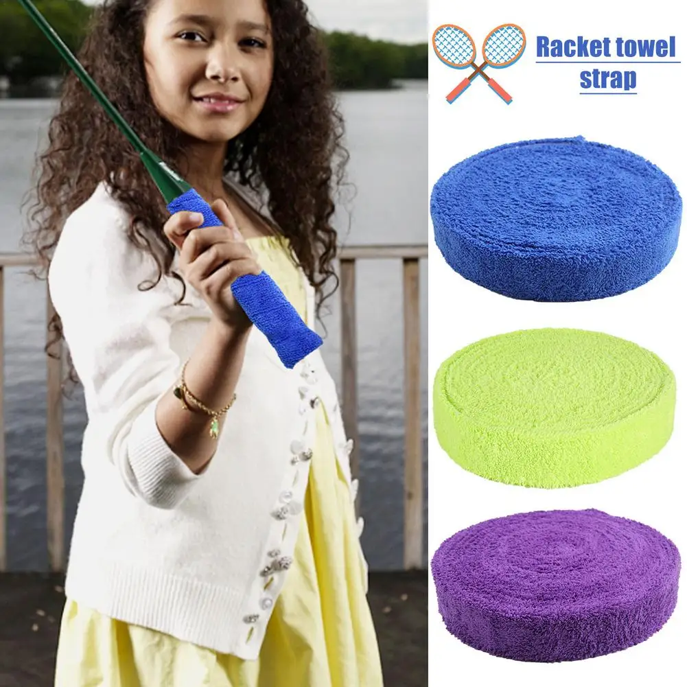 

1 Reel 5M Towel Glue Grip Badminton Tennis Racket Overgrips Non-Slip Sweat Band Grip Tape Free Shipping