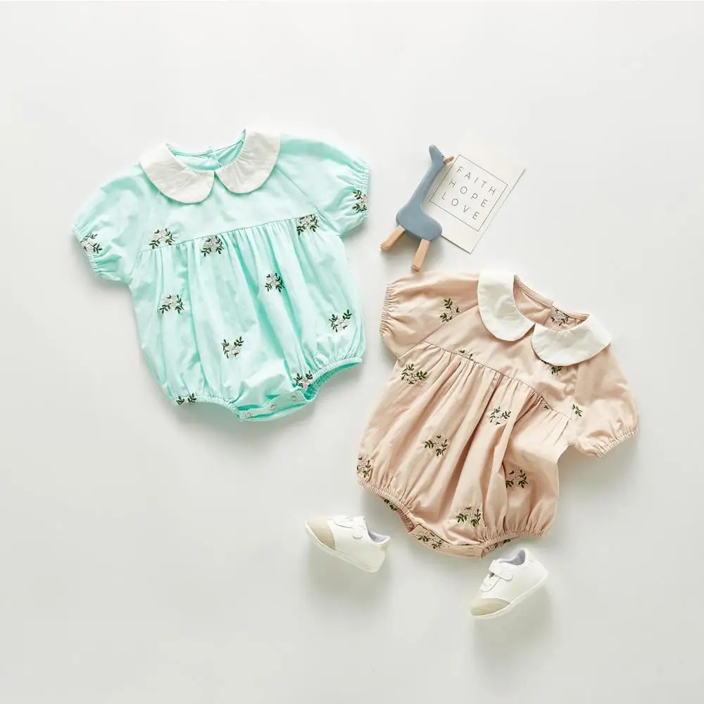 Детский комбинезон с вышивкой коротким рукавом|Ромперы| |