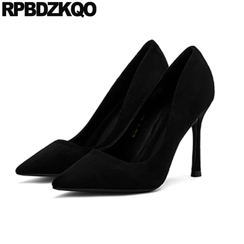 Туфли-лодочки женские замшевые телесного цвета с острым носком 8 см - купить по