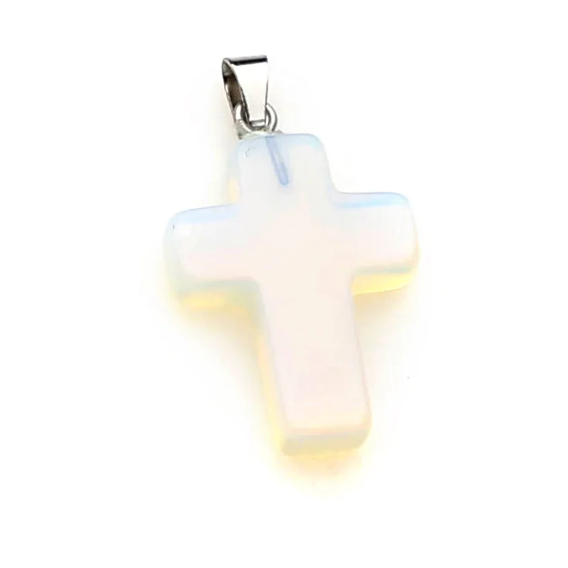 18x28mm Necklace Pendants Natural Semi-precious Stone 11 Colors For Your Choice Cross Shape Crystal Agate Rose Quartz | Украшения и