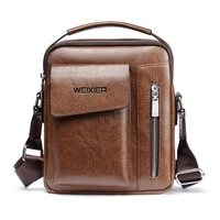 mens fashion leather messenger bags single shoulder bag pu leather casual business briefcase crossbody tote handbag