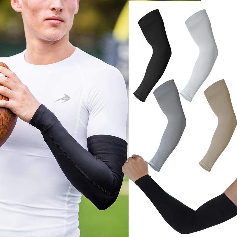 

4 Pairs Unisex Cooling Arm Sleeves Cover Cycling Running UV Sun Protection Outdoor Men Nylon Cool Arm Sleeves for Hide Tattoos