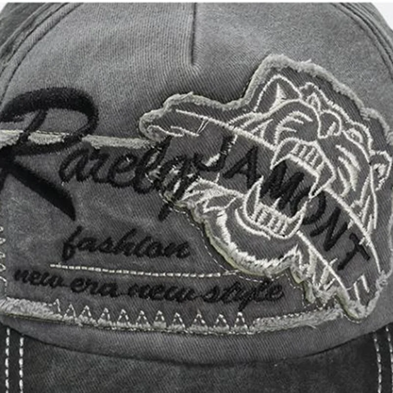 2019 Новинка 100% хлопок Бейсболка Тигр шляпа c вышивкой для отца Регулируемый