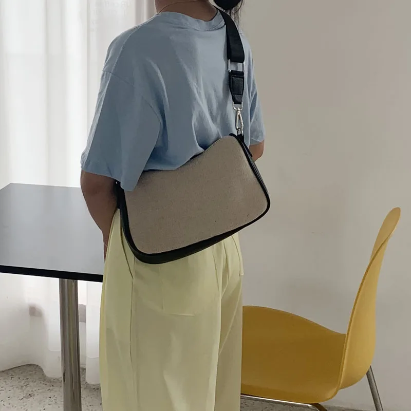 

NEW Luxury Canvas Armpit Bags For Women 2020 Summer News Design Luxury High Shoulder Cross Body Handbags Female Travel Bag