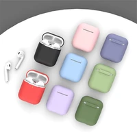 solid color silicone case for airpods 12 cover protective wireless headphones accessories case luxury for apple airpods 2 cover