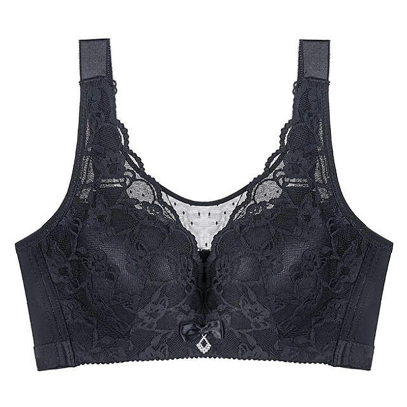 

Sexy Lace Lingerie Bralette Vest Full Cup Brassiere Plus Size Bras For Women 36 38 40 42 44 46 CDE Cup Top Wireless Underwear