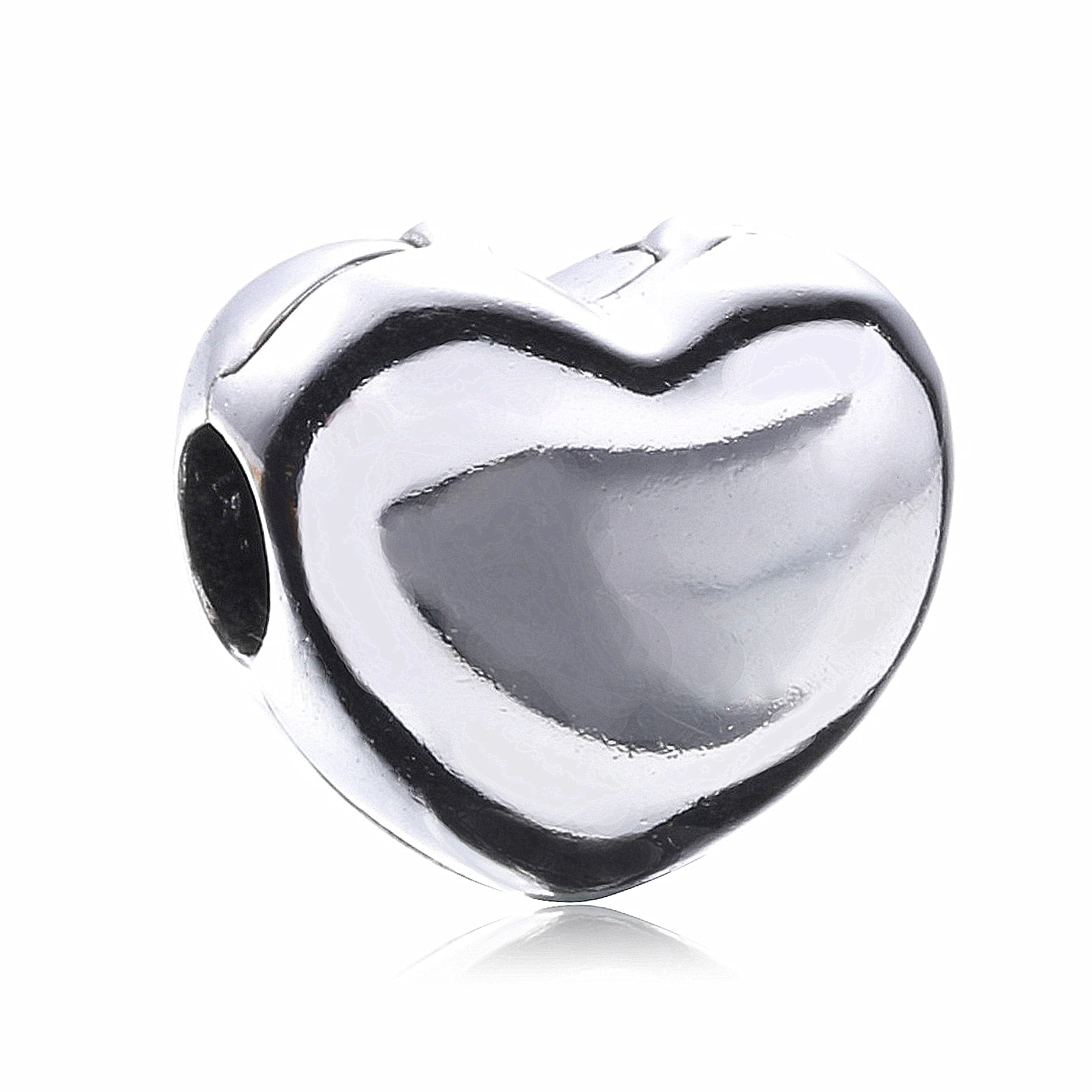 

Ajax серебряные бусины 925 пробы простое чистое сердце очарование подходящие браслеты для женщин Diy ювелирные изделия