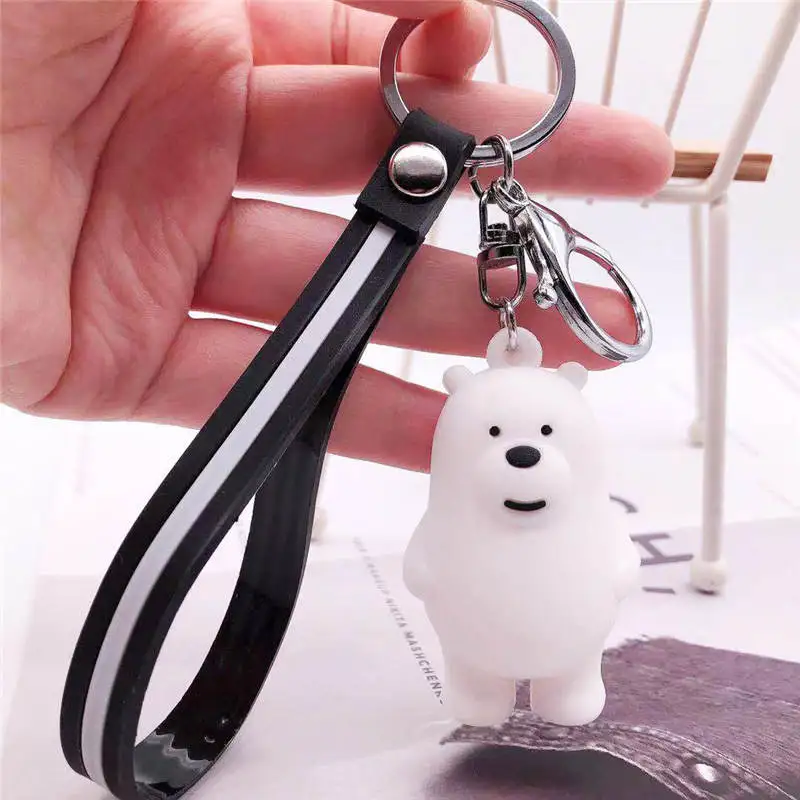 polar bear 1 LXJERY 3 вида стилей милый мультяшный медведь панда полярный медведь брелок ПВХ Мы Голые Медведи брелок для женщин сумка Шарм брелок подарки - Цвет: polar bear 1