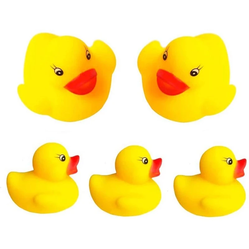 60-300pcs Squeaky Rubber Duck Duckie Float Bath Toys Baby Shower Water Toys for Swimming Pool Party Toys Gifts Boys Girls images - 6