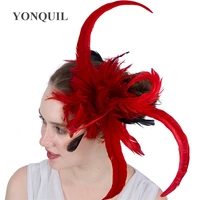 more colors feather in make ladies hair fascinators hat headpiece women church wedding fashion hair accessories headbands syf122
