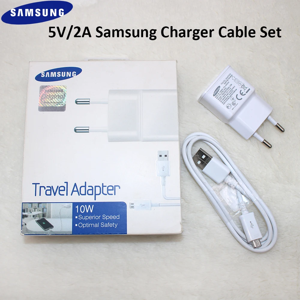 Оригинальное настенное зарядное устройство Samsung 5 В/2 А 100/150 см кабель Micro USB ЕС США