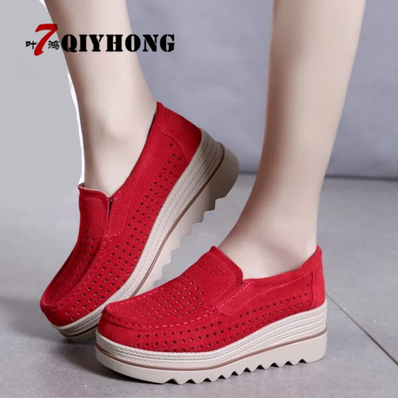 

Hot Sale 2018 New Spring-Fall Women Flats Shoes Suede Genuine leather Shoes Ladies Casual Loafers Slip On Shoes X-Large 35-42