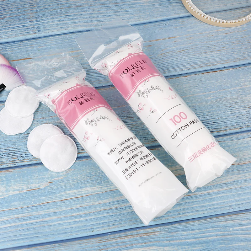 

100Pcs Cosmetic Cotton Pads Wipe Cleaning Pads Facial Cotton Makeup Remover Tool