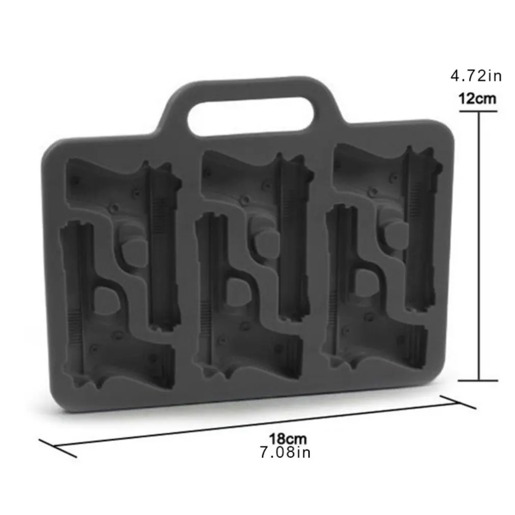 6 компания в форме пистолета Силиконовый поднос для льда Пищевой DIY Форма