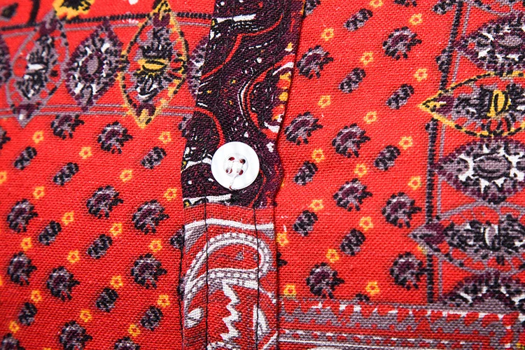 Vintage Shirt Men Slim Fit Camisas Hombre 2022 Brand New Short Sleeeve Paisley Hawaiian Mens Cotton Linen Dress Shirts 5XL |