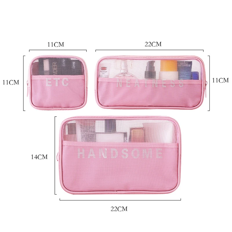Дорожная косметичка для женщин прозрачный Органайзер на молнии косметики чехол
