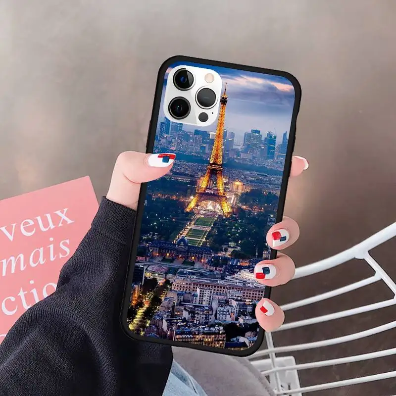 

London Eiffel Tower Paris New York Phone Case For Iphone 5 5S SE 6 6s 7 8 plus X Xr XS 11 12 Mini Pro Max Cover Fundas Coque