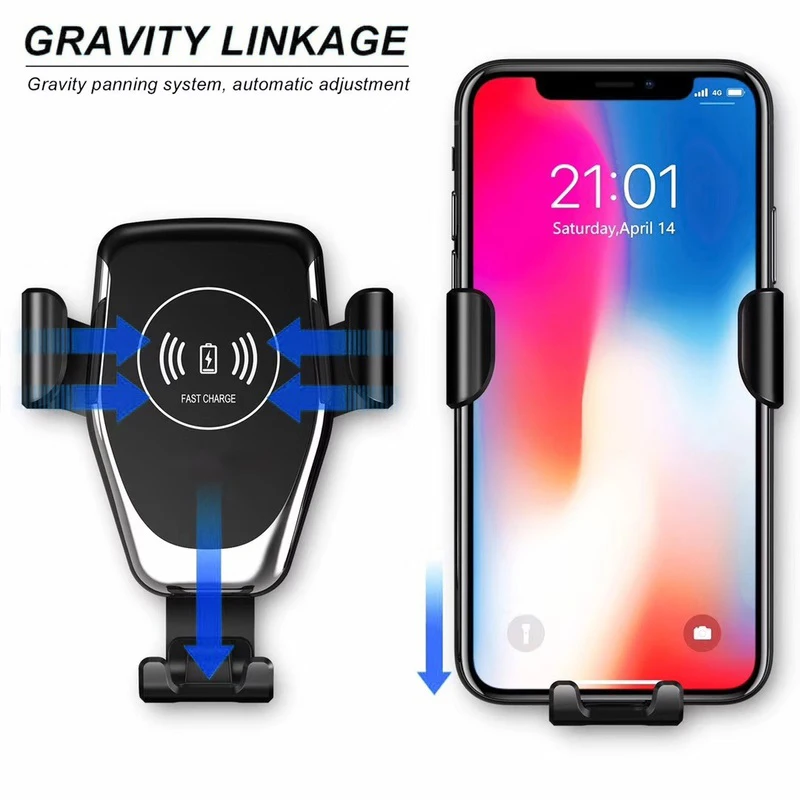 10 Вт Qi Беспроводное Автомобильное зарядное устройство для iPhone 11 Pro XS Samsung S10 S20