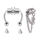 Магнитная искусственная Подкова серьга в нос кольцо, многоразовая искусственная Подкова-Пирсинг из нержавеющей стали для взрослых