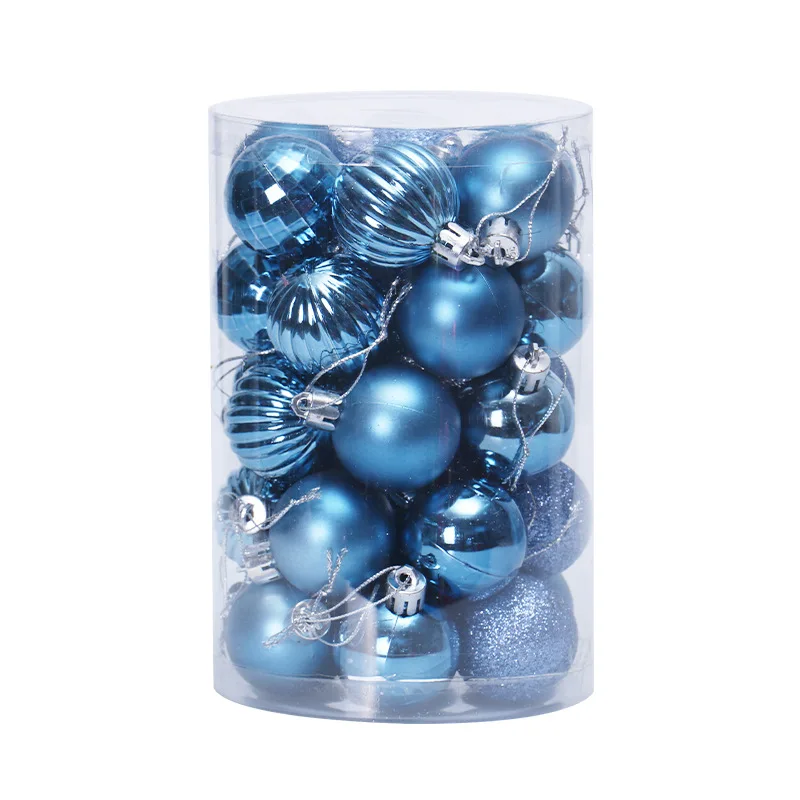 A 34PCS 60mm 24/34 шт. 30/60 мм украшения для рождественской елки шар-Безделушка на Рождество вечерние подвесной шар, украшение, Декор для дома Рождественский подарок - Цвет: A 34PCS 60mm