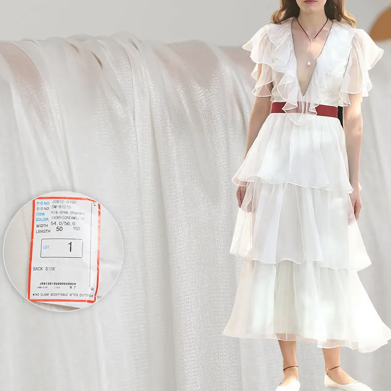 Белая восковая ягода итальянская эластичная ткань органди материалы для одежды