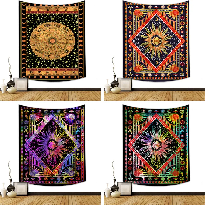 Винтажная индийская МАНДАЛА ГОБЕЛЕН настенный Декор для дома покрывало