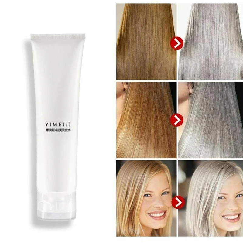 

100ml Hair Shampoo Effective Blonde Purple Shampoo and Brassy Tones To Silver Blonde Bleached Gray Hair Dye Removes Yellow Hair
