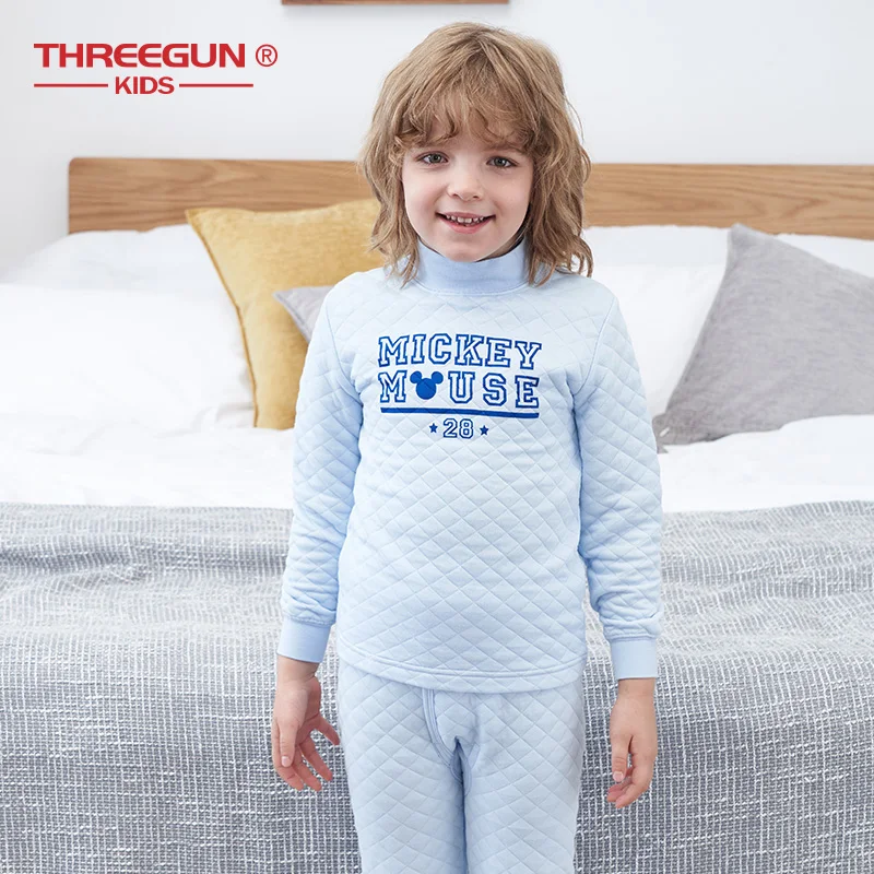 Детское длинное термобелье THREEGUN с изображением героев Диснея Микки Мауса зимние