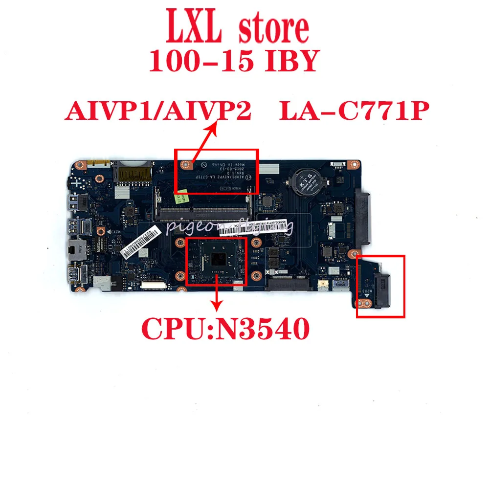 

Материнская плата для lenovo ideapad 100-15 IBY, новая 100%-ная проверка, для ноутбука 80MJ,80QR, DDR3L, FRU, 5B20J30714, для lenovo, ideapad 100-15, IBY, LA-C771P, 5B20J30714