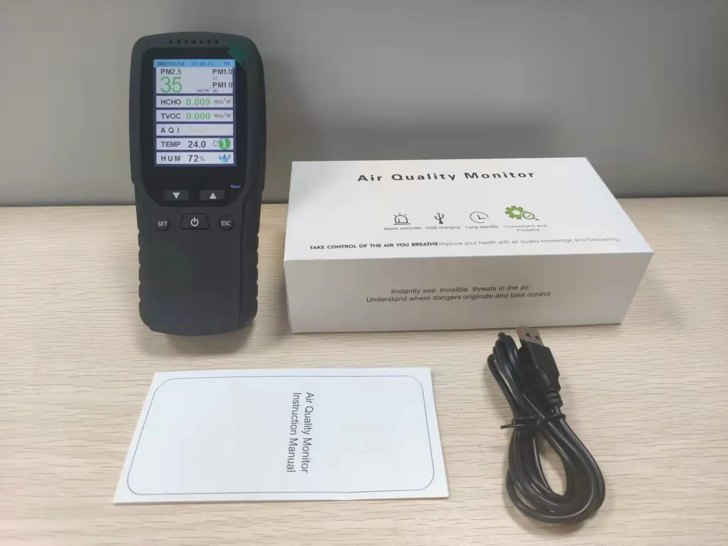 Многофункциональный детектор воздушного газа держатель монитора в реальном