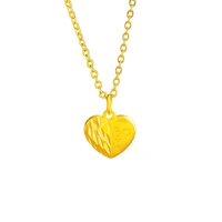 2021 korean fashion 24k gold color small cute heart pendant chains necklaces for women sexy collar choker wedding bride jewelry