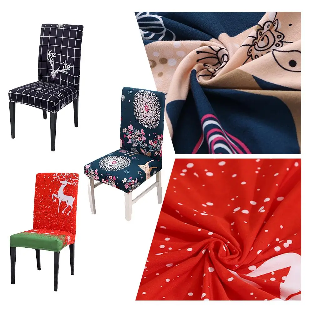 

Съемный Рождественский чехол для табурета с цветочным рисунком, Рождественский чехол для отелей, свадеб, эластичная ткань, универсальное р...