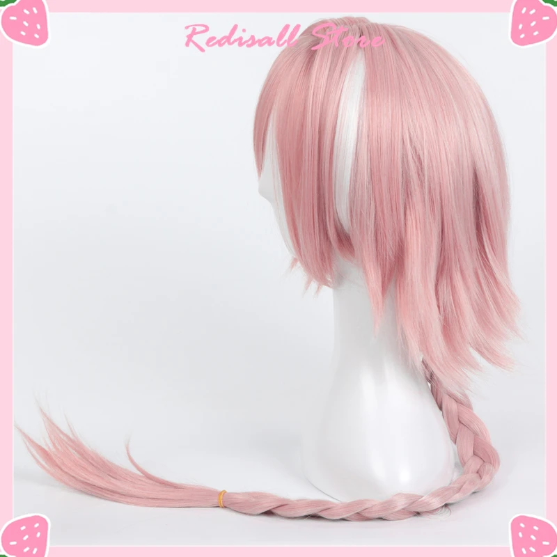 FGO парик аниме Astolfo Fate Grand Order Cosplay Длинные косички розовый белый термостойкий