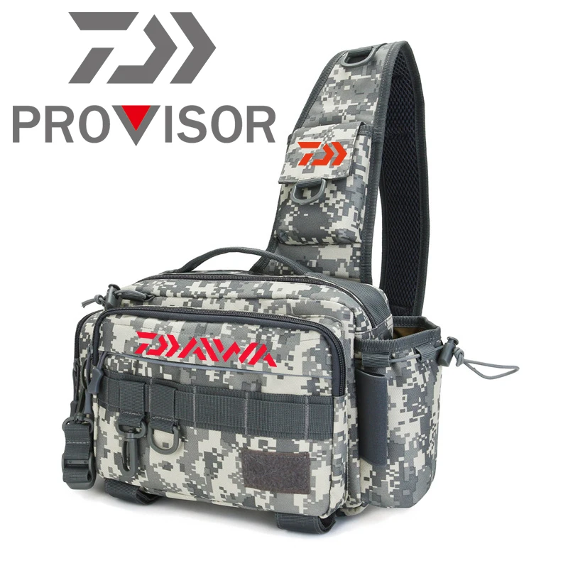 Daiwa Multifunctional Fishing Tackle Bags Single Shoulder Crossbody Bag Waist Pack Fish Lures Gear Utility Storage | Спорт и