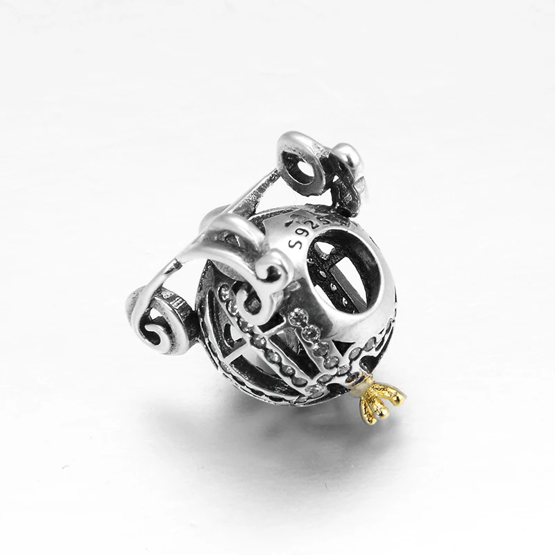 Золотая Корона Золушки в виде тыквы из серебра 925 пробы металлические бусины