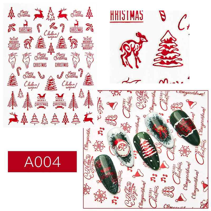 Наклейки для ногтей с надписью FOUR LILY Red Gold Christmas Nail Art|Стикеры и наклейки| |