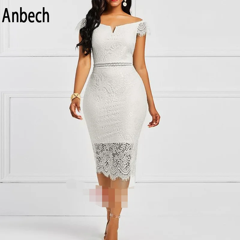 

2021 new summer solid short sleeve dress with zipper lace pencil skirt