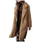 Зимнее пальто hotwomen, плотный плюшевый кардиган с отворотом, однотонный, теплый кардиган с длинными рукавами, пальто средней длины, 60%