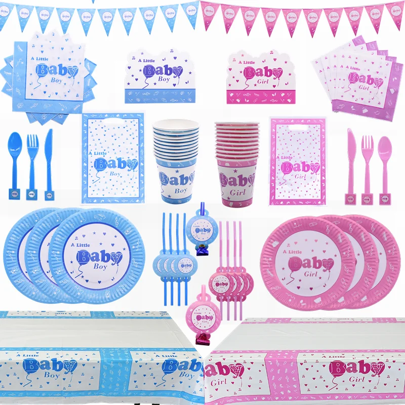 Одноразовая посуда для маленьких мальчиков и девочек детей на день рождения с