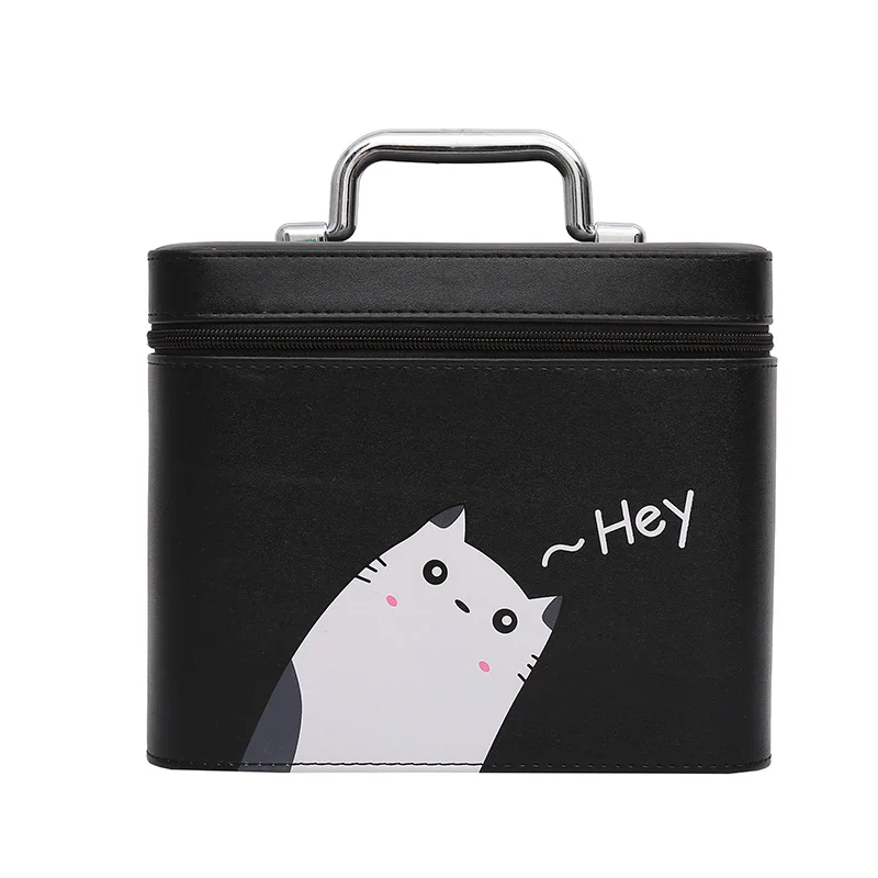

New High Quality PU Handbag Personalized Cartoon Box Storage Bag PU Portable Cosmetic Bag Wash Bag Jewelry Storage Box