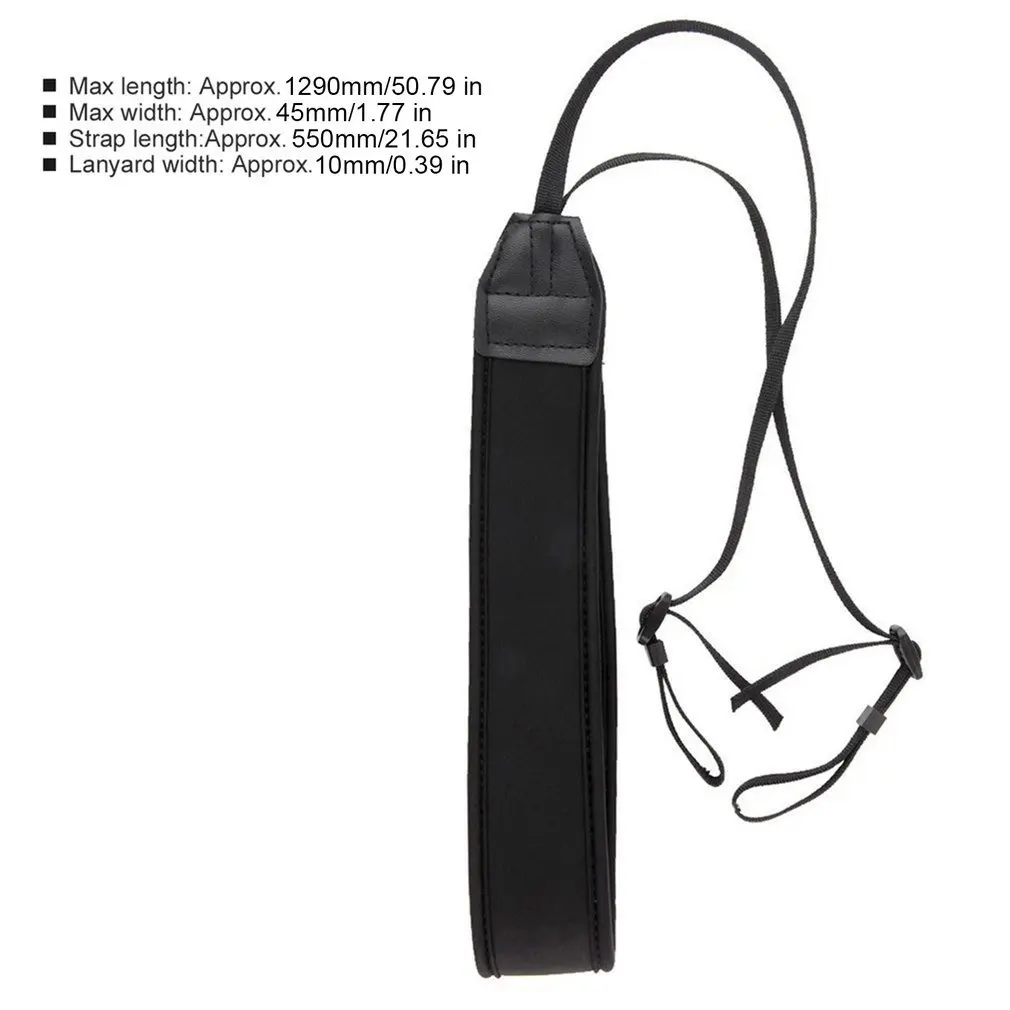 

Fashionable Camera Single Shoulder Neck Camera Adjustable Durable Anti-slip Strap Belt for SLR DSLR Black Accessory