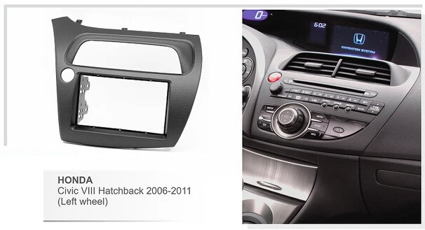 Одиночный Din/двойной Din Facia для Honda Civic VII хэтчбек 2006 2011 (левое колесо) Радио DVD стерео